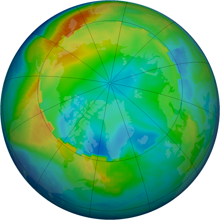 Arctic ozone map for 05 December 1998